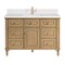 James Martin Vanities 48'' Single Vanity, Light Natural Oak w/ Single Hole 3 CM White Zeus Quartz Top & Backsplash 424-V48-LNO-1WZ - alternate 1